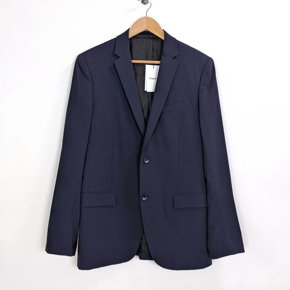 Theory Size 40 L Mens XYLO NP UOMO Suit Jacket with 98% Wool In Deep Navy - Picture 4 of 12